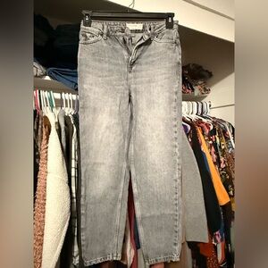 Topshop Gray Straight Leg Women's Jeans